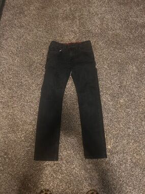 Levi's Black Jeans with Red Waistband Accent